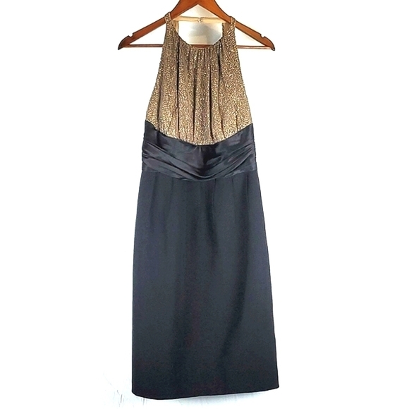 Carmen Marc Valvo Dresses & Skirts - Carmen‎ Marc Valvo Collection Black and Gold Silk Sequin Dress
